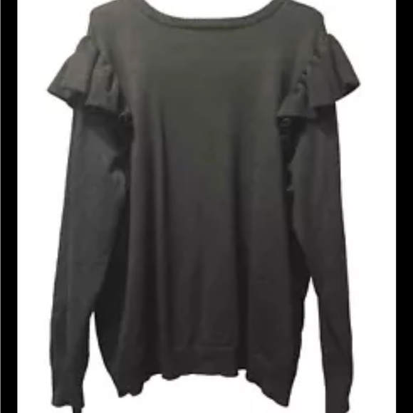 ELOQUII Black Knitted Pullover Size 24/26 Plus Size - Picture 2 of 6